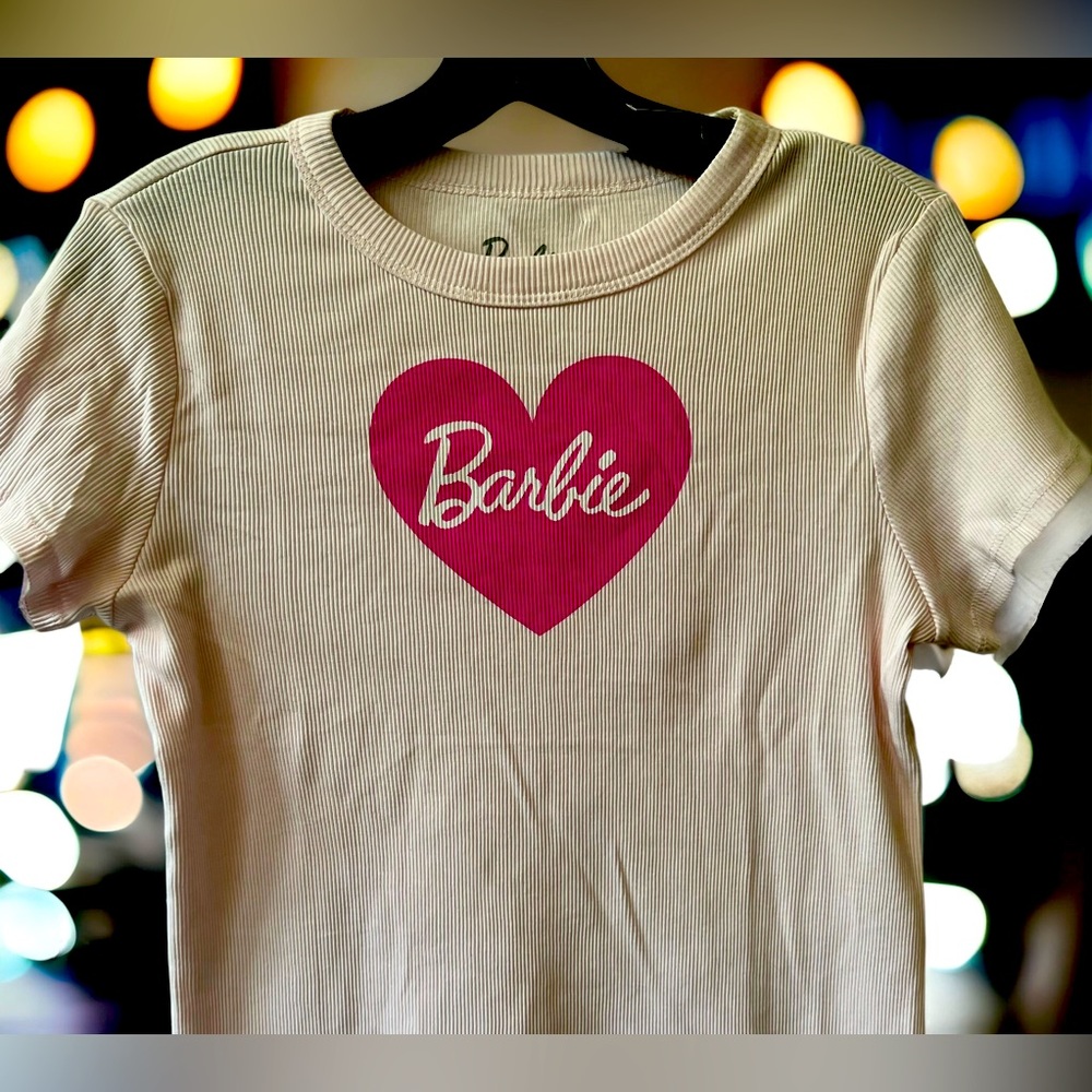 Pink Barbie ribbed crop top